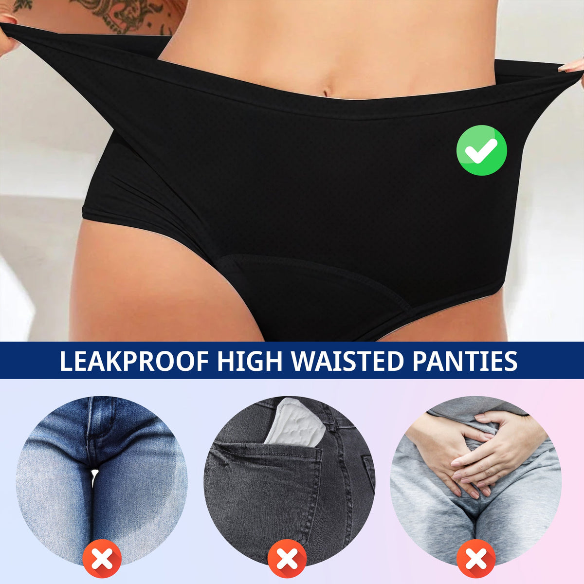 Leakproof High Waisted Menstrual Panties