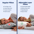 Adjustable Layer Pillow - Blend of Softness & Support