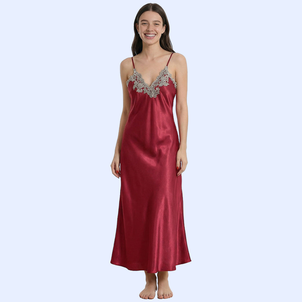 Silk Flowy Nightgown - Nightwear & Dress